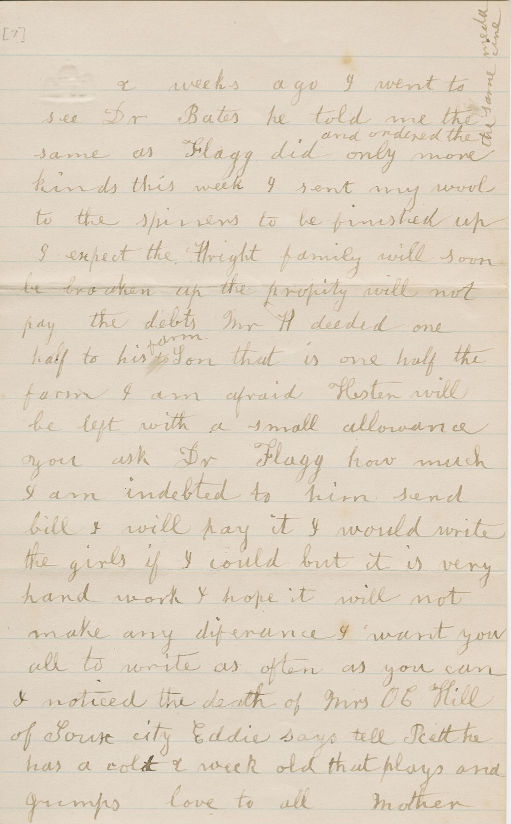 Miniature of Catherine Smith to Henrietta Fletcher\, [circa 1884] April 29