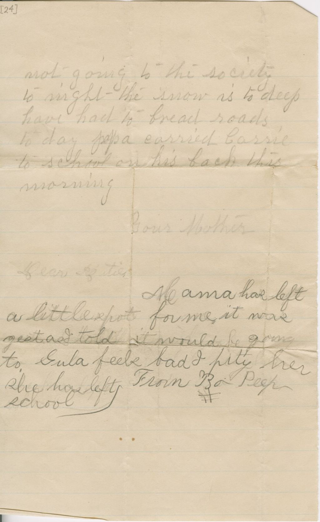 Miniature of Henrietta Fletcher to Katherine Fletcher\, [circa 1886 February 18] and Carrie Fletcher to Katherine Fletcher