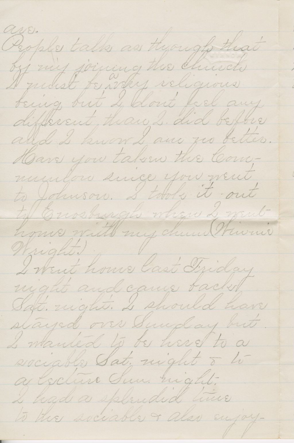 Miniature of Mamie Flagg to Katherine Fletcher\, 1887 September [26]
