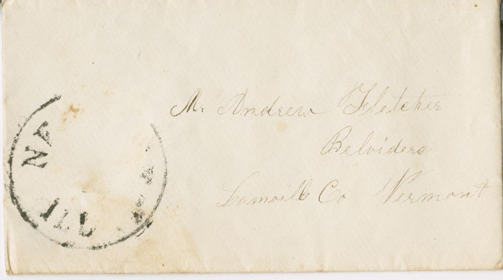 Miniature of Mary Harvey to Ruth and Andrew Fletcher\, 1859 June 26 and 28