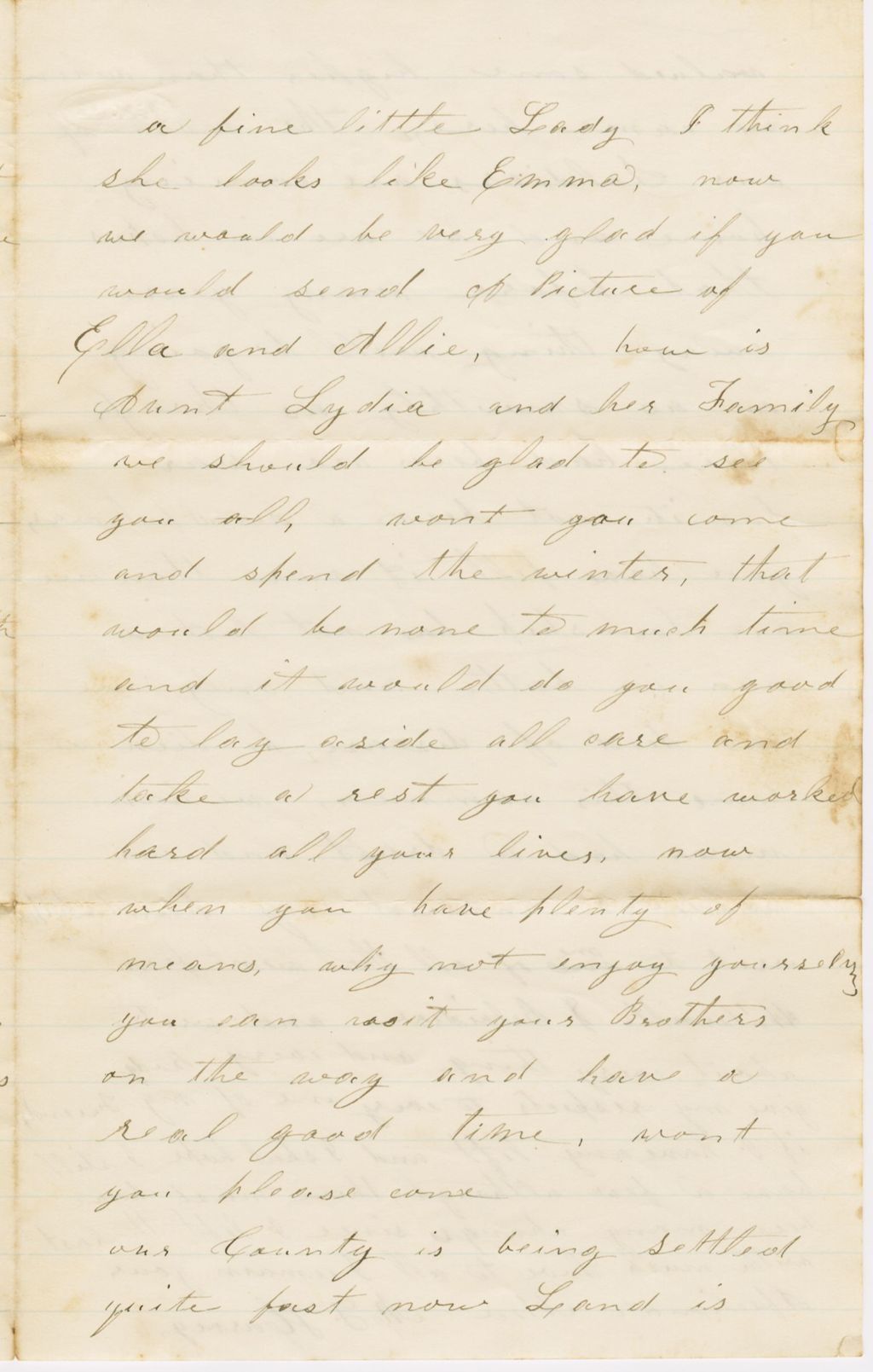 Miniature of Mary Harvey to Ruth and Andrew Fletcher\, 1865 July 14