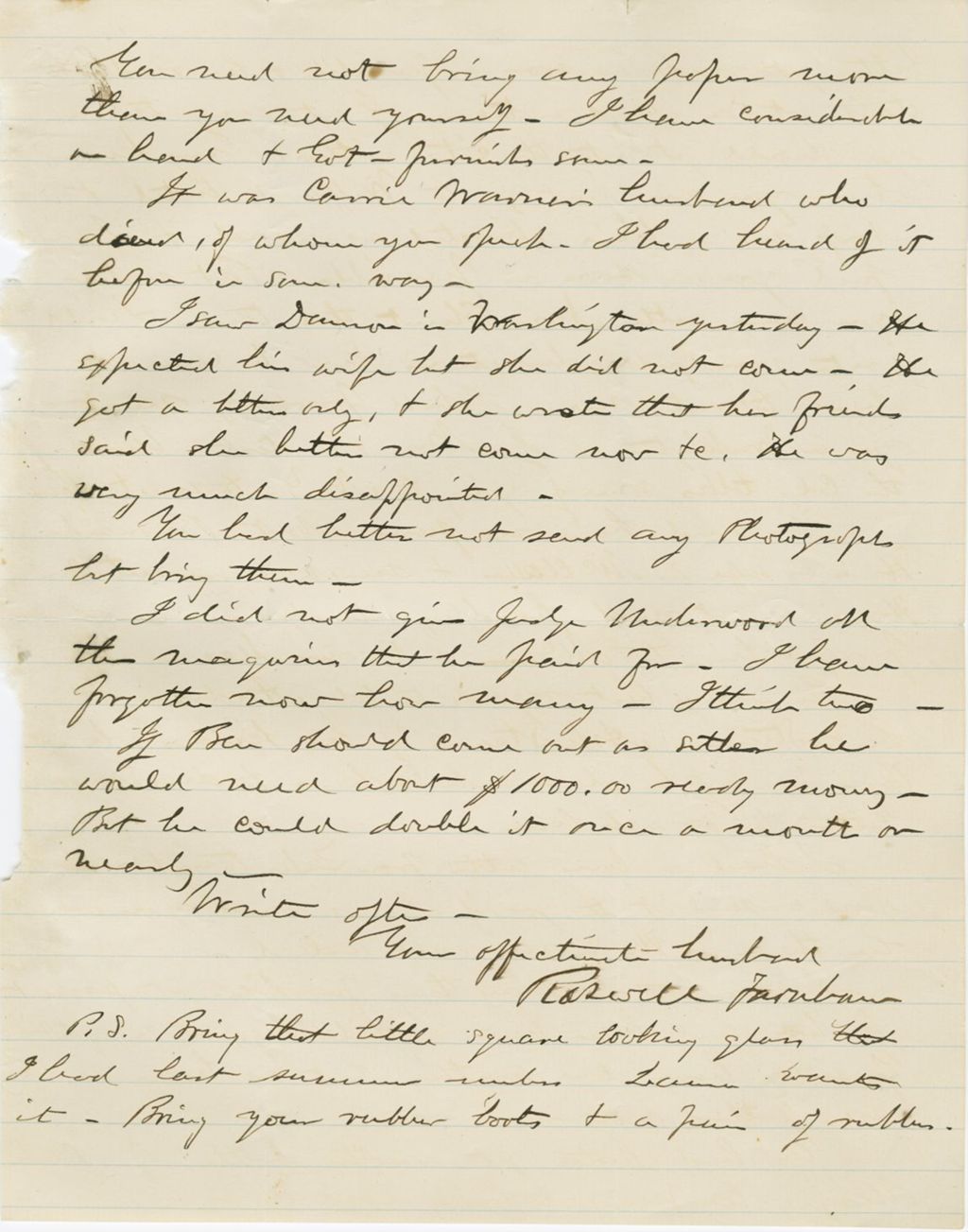 Miniature of Roswell Farnham to [Mary Farnham]