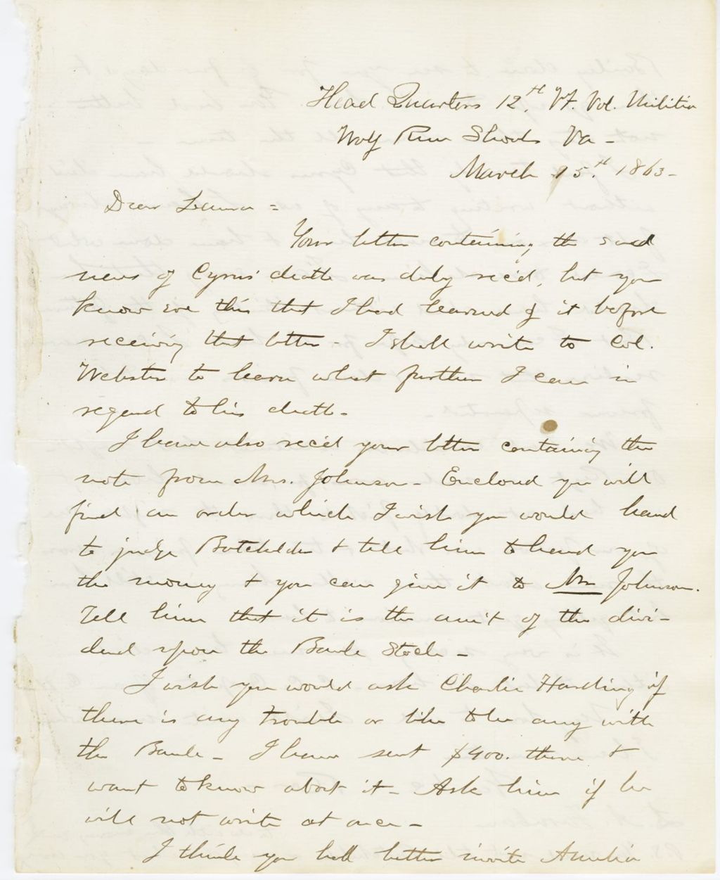 Miniature of Roswell Farnham to Laura