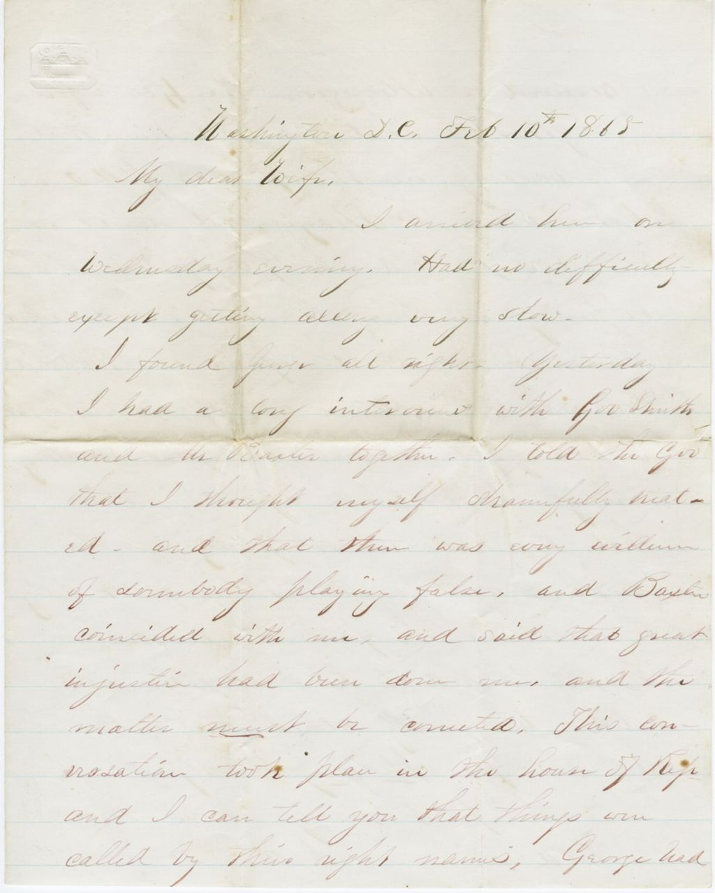 Miniature of Joseph Rutherford to [Hannah Rutherford]