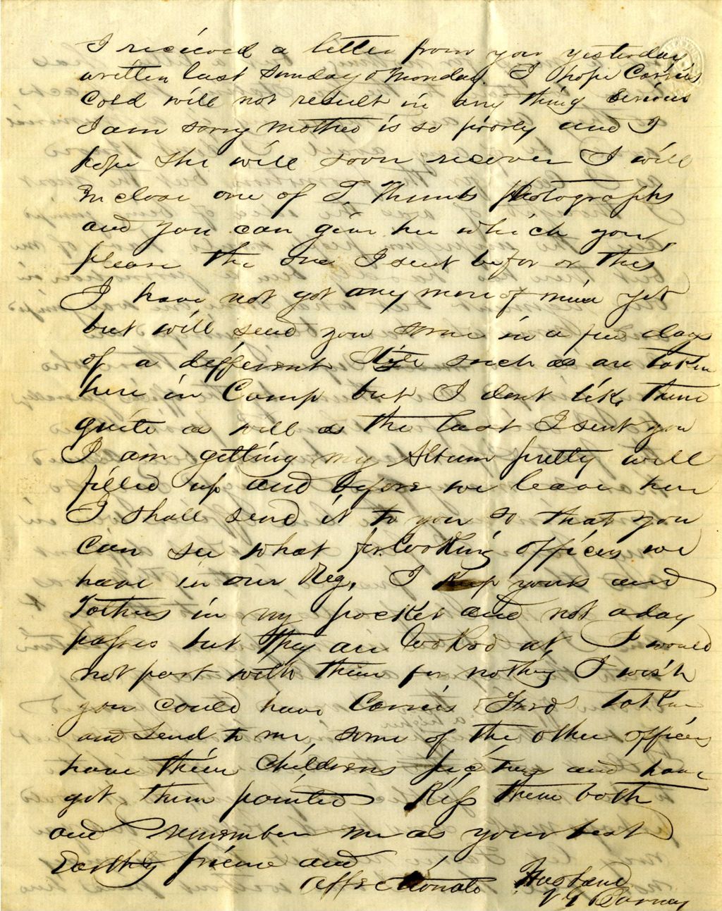 Miniature of Valentine G. Barney to Maria Barney