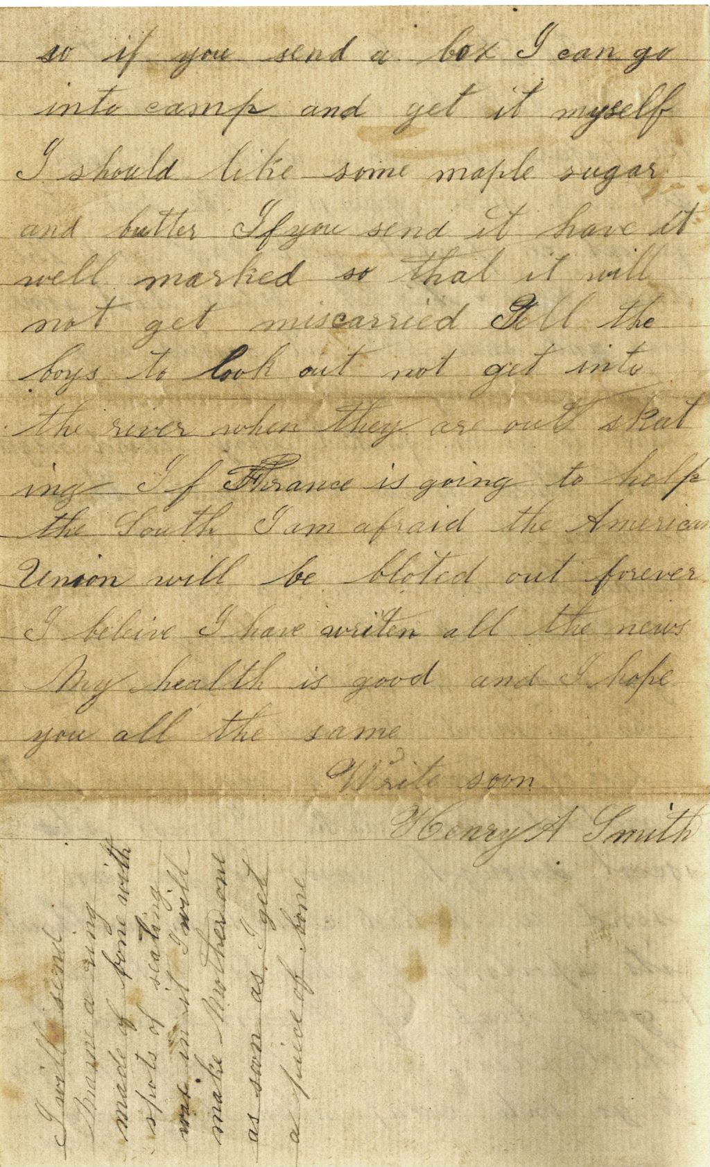 Miniature of Henry A. Smith to Clarissa A. Smith