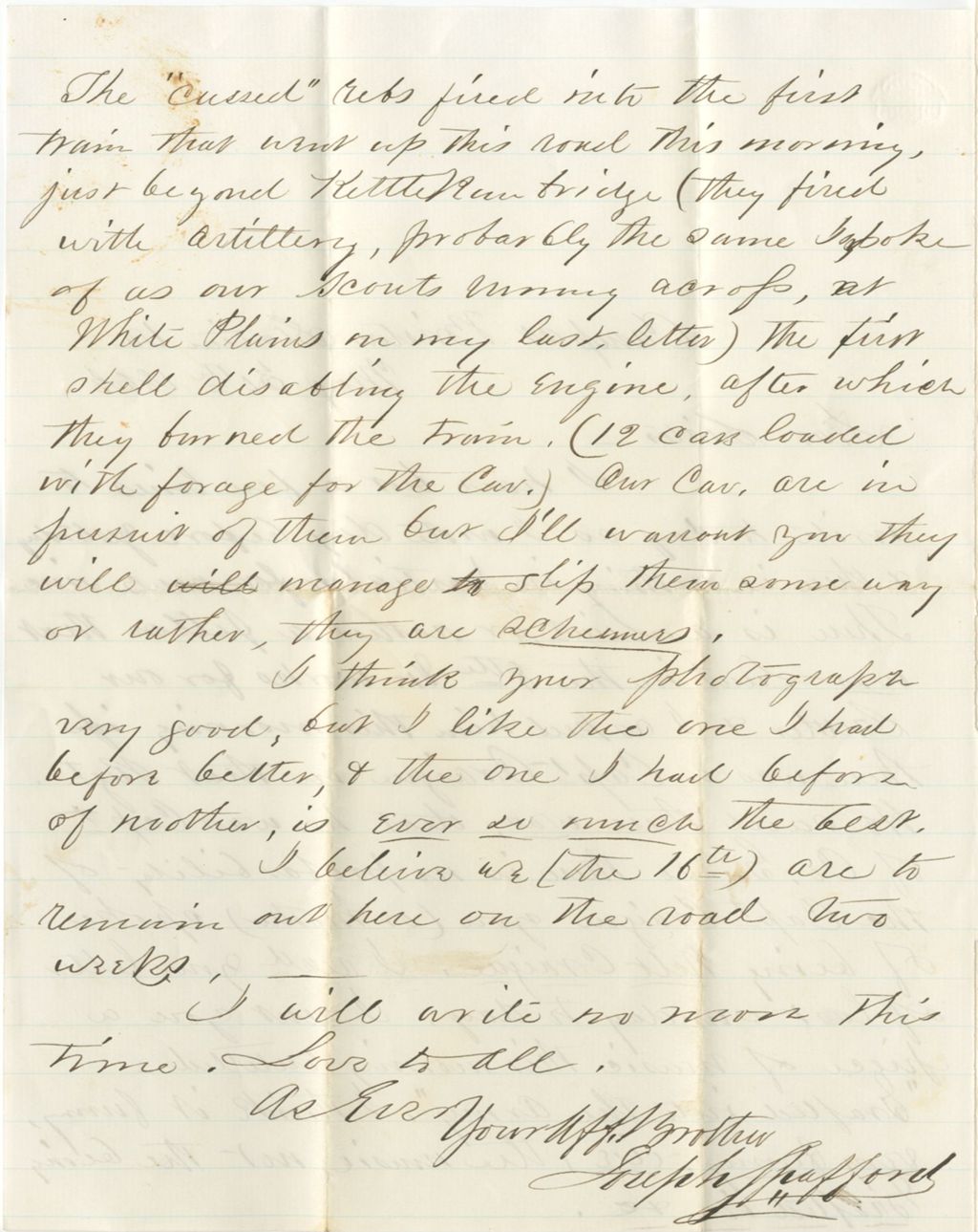Miniature of Joseph Spafford to Mary Jane Spafford