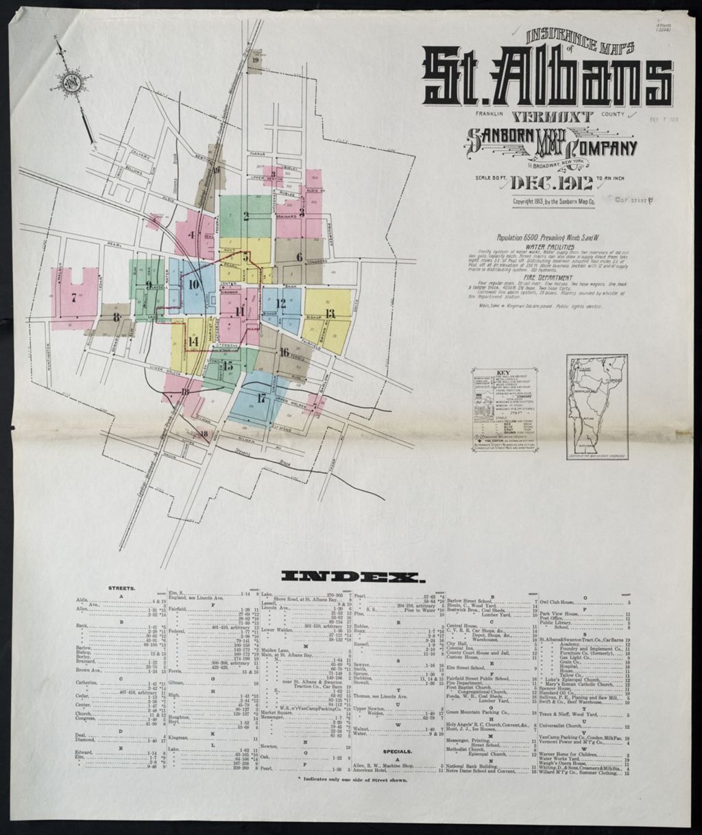 Miniature of Saint Albans 1912, Index