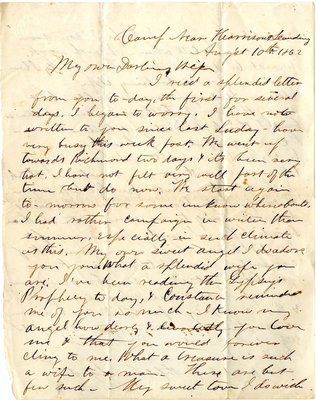 Miniature of Wheelock G. Veazey to Julia A. Veazey