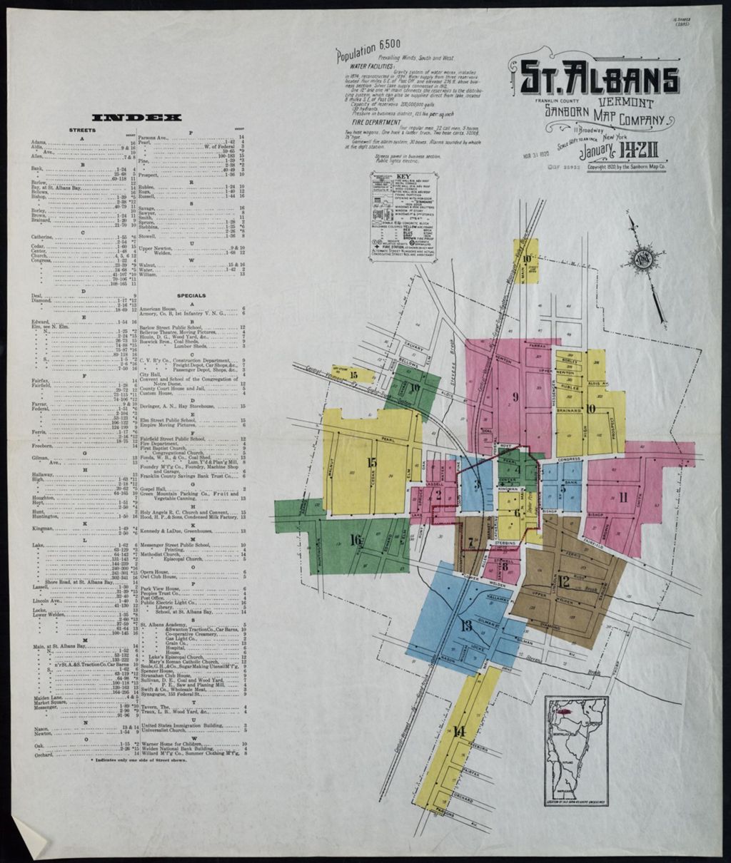 Miniature of Saint Albans 1920, Index