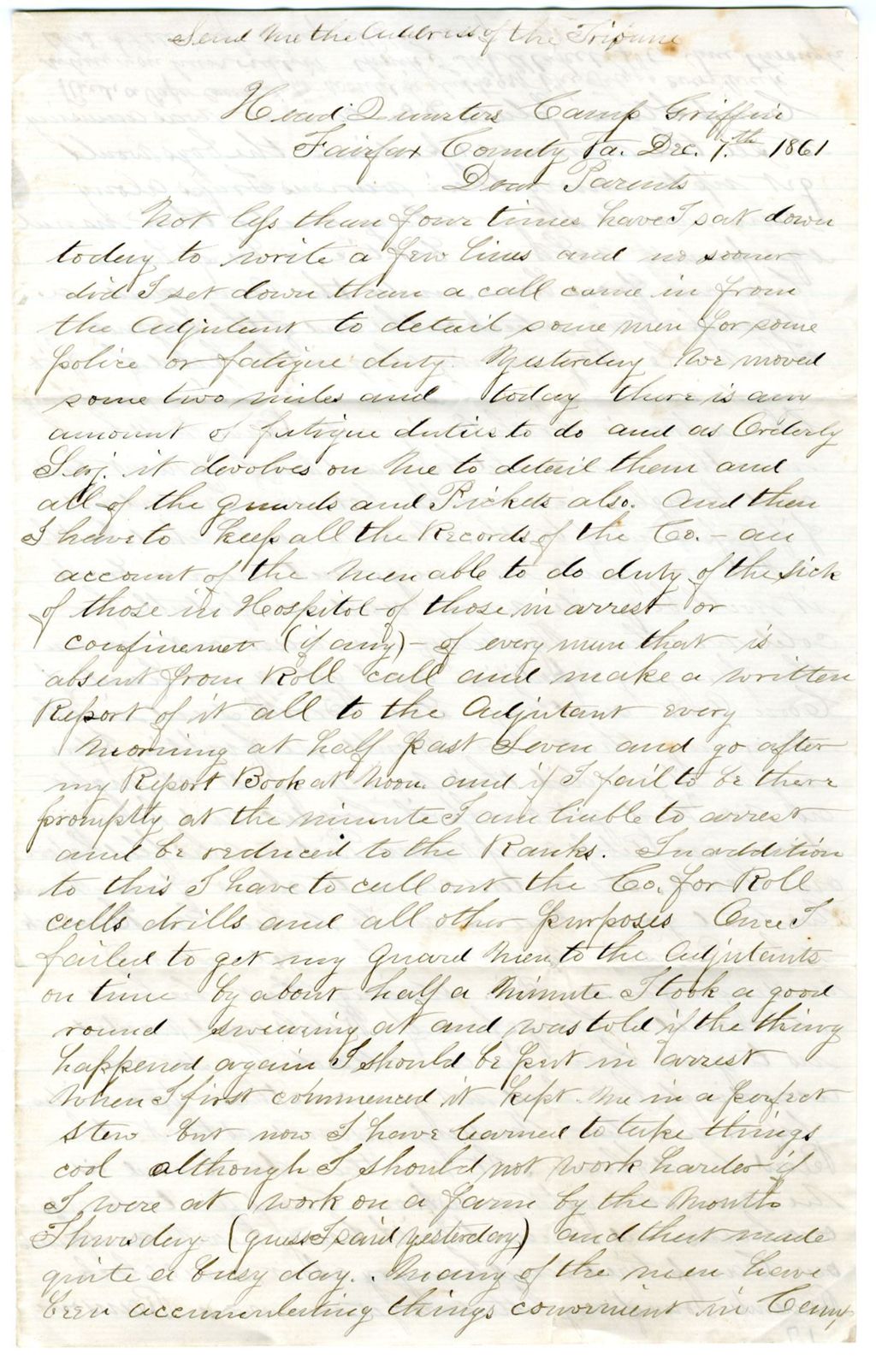 Miniature of Letter to Rufus and Sebra Towle