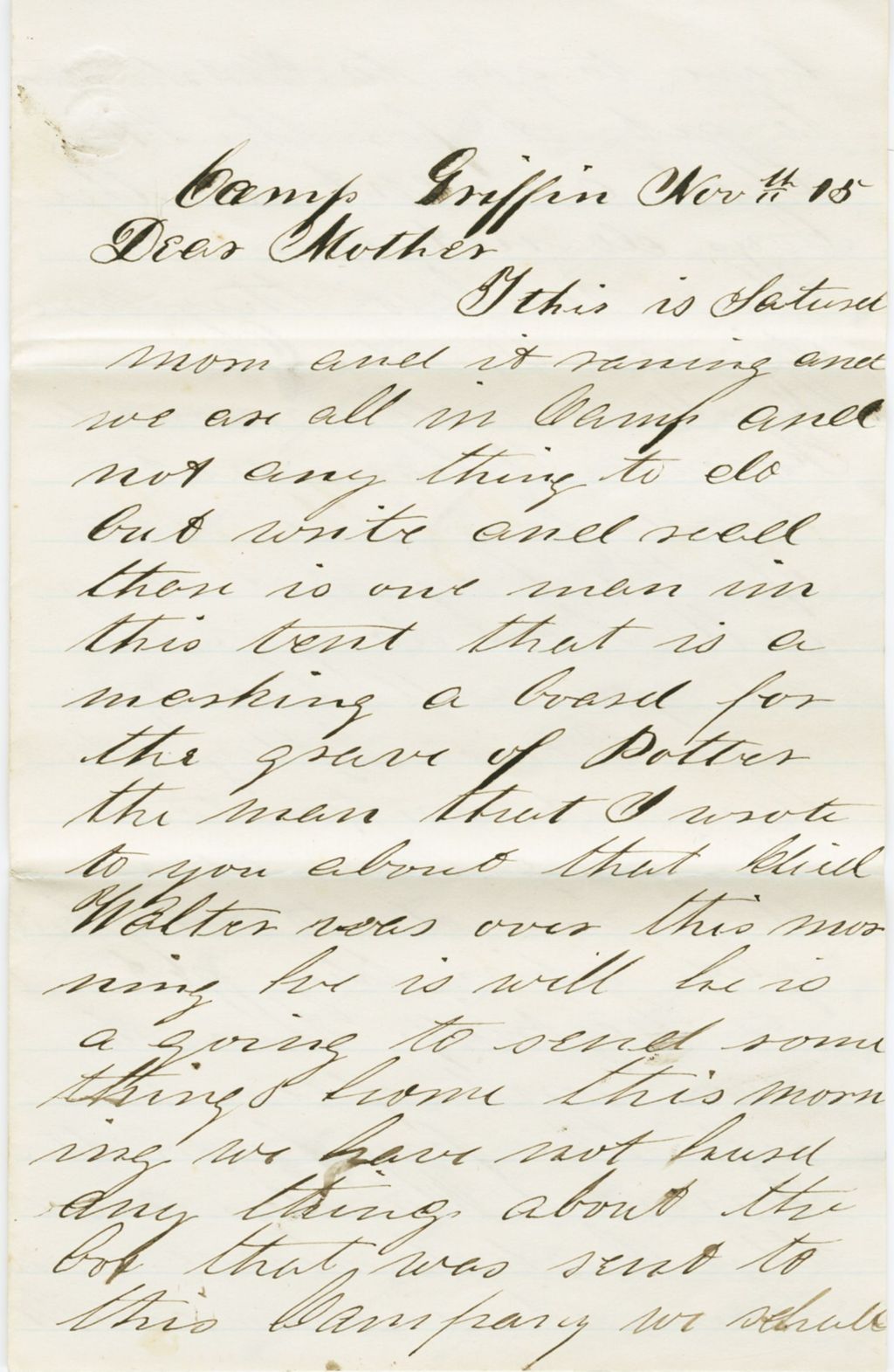 Miniature of Henry Harrison Wilder to Mother