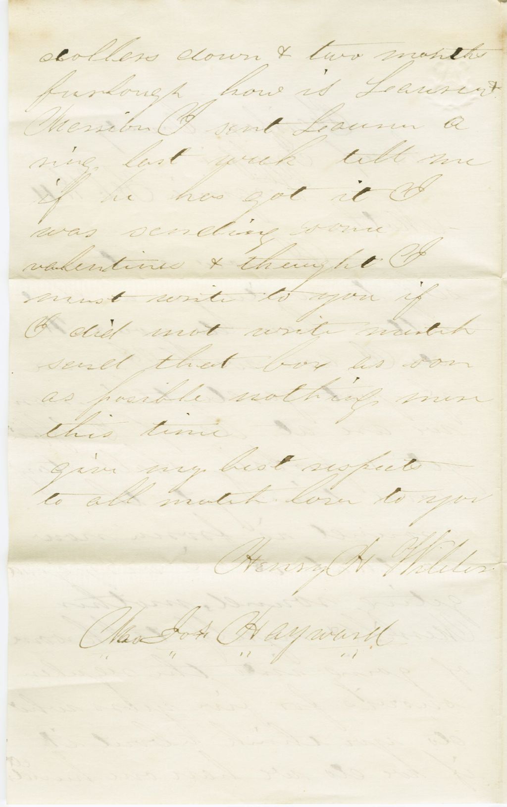 Miniature of Henry Harrison Wilder to Mother