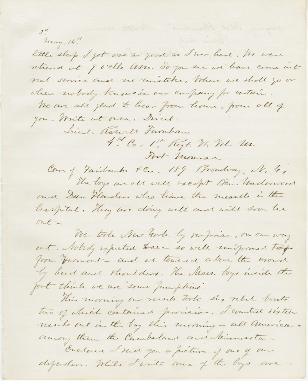 Miniature of Roswell Farnham to [C. H.] Harding