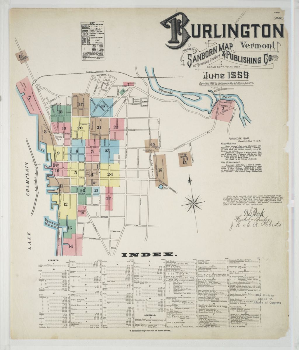 Miniature of Burlington 1889, index