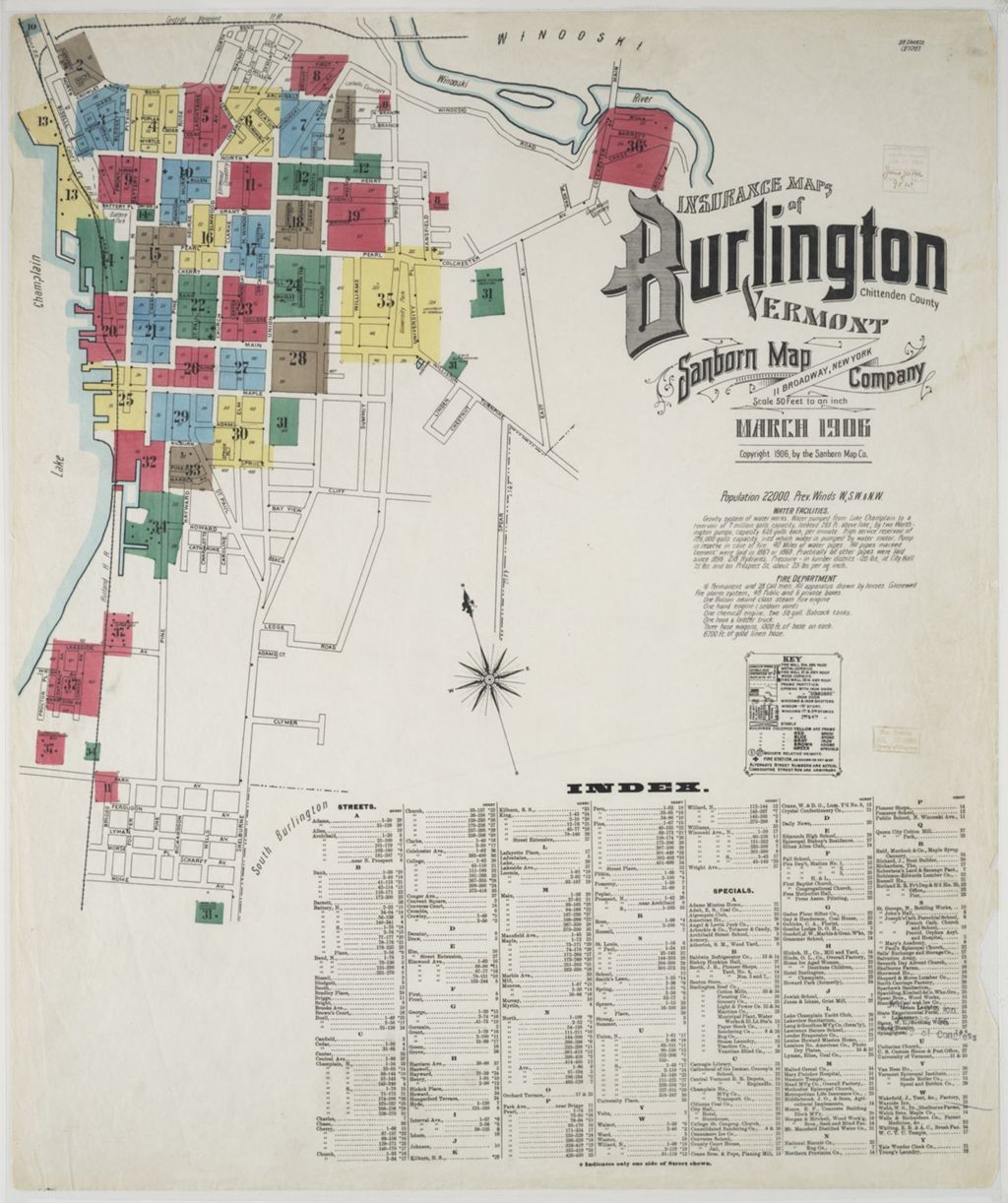 Miniature of Burlington 1906, index